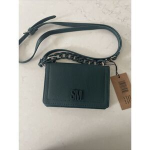 Steve Madden SM Bpoplar Emerald Green Wallet Wristlet Chain‎ Strap Handbag Bag